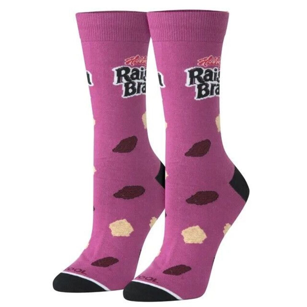 Raisin Bran Cereal Fun Novelty Crew Length Socks Men's Size 6-12 Odd Sox